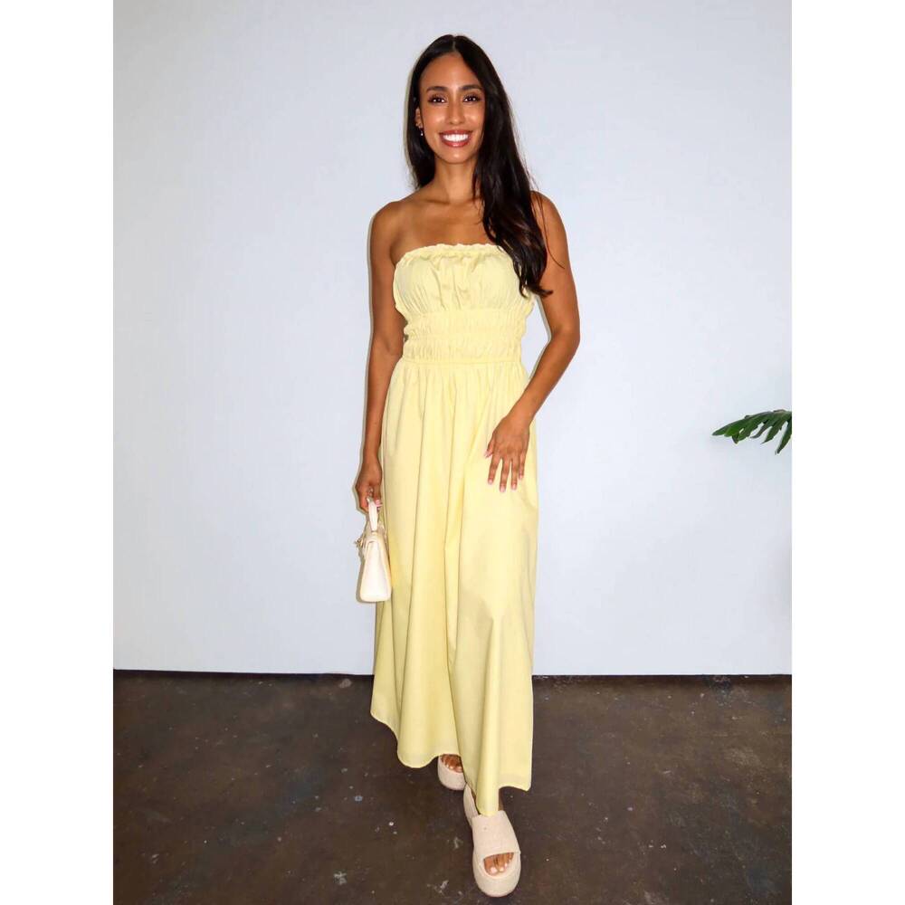 NEW NEEDII sunbeam poplin maxi dress in yellow